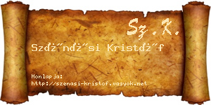 Szénási Kristóf névjegykártya