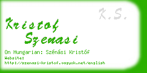 kristof szenasi business card